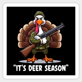 Thanksgiving Turkey Funny Deer Hunting Season Sticker